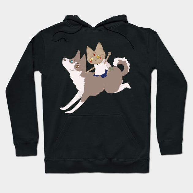 Wolf princess cat Hoodie by bitingnclawing